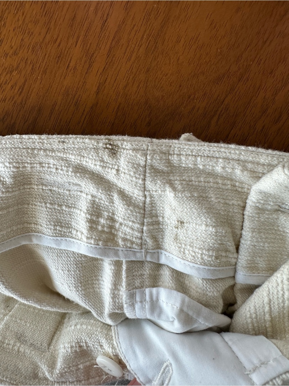Sezane Cream High-Waist Belted Textured Shorts - Picture 4 of 4